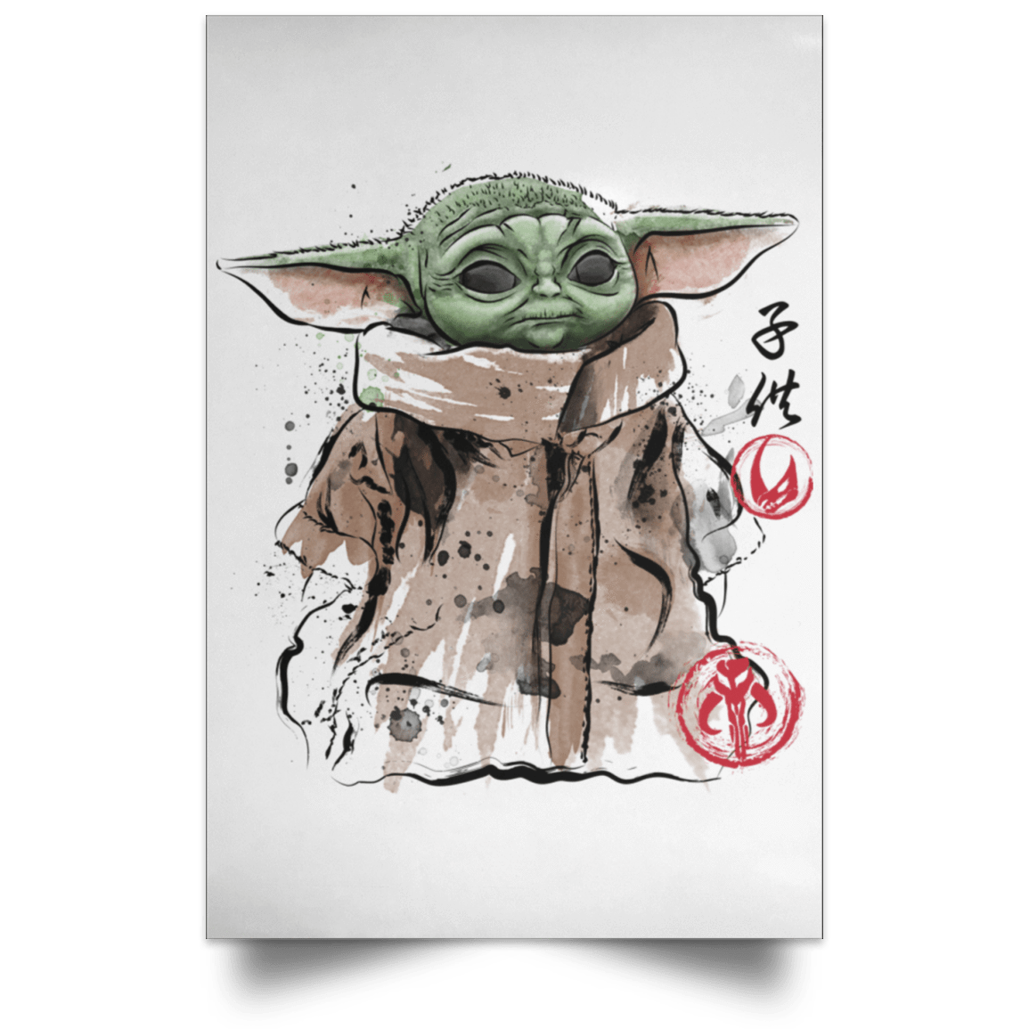 Housewares White / 12" x 18" Clan of Two The Child Portrait Poster