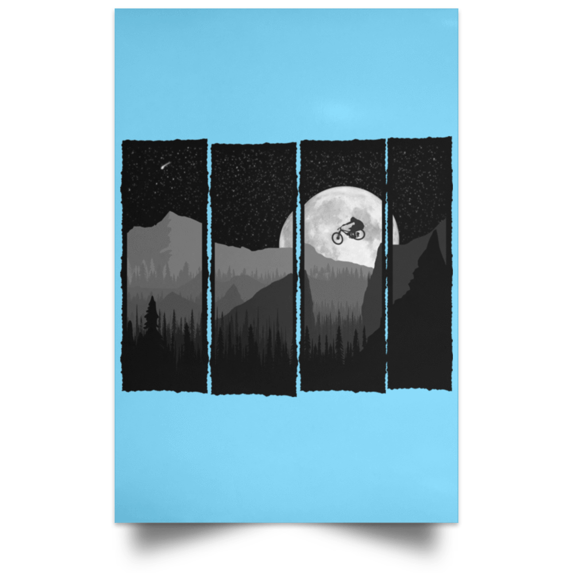 Housewares Columbia Blue / 12" x 18" Comet Mountain Bike Portrait Poster