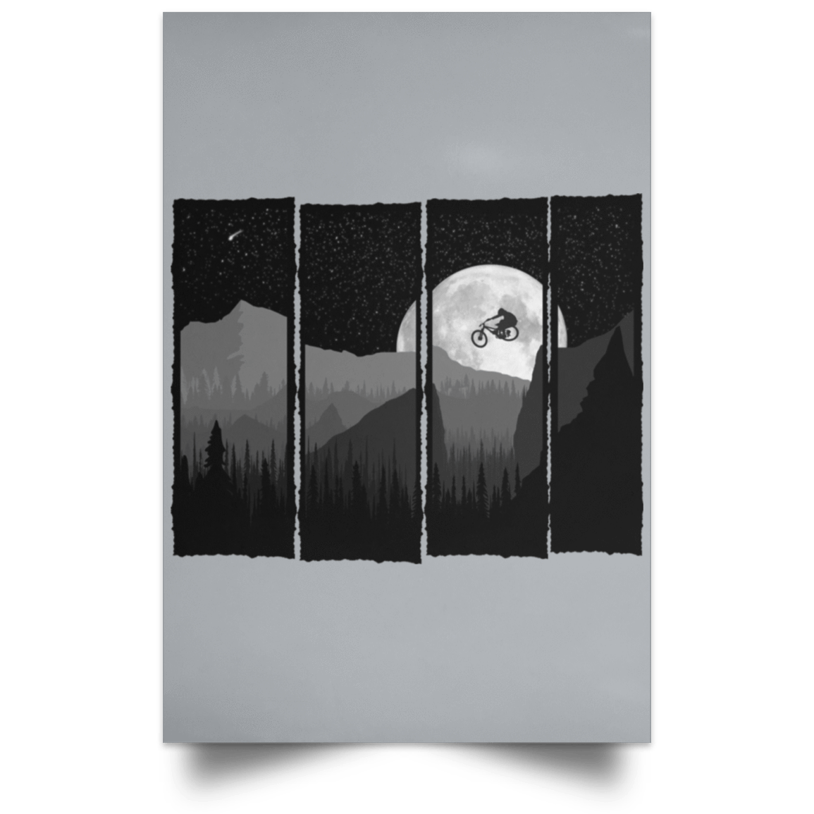 Housewares Grey / 12" x 18" Comet Mountain Bike Portrait Poster