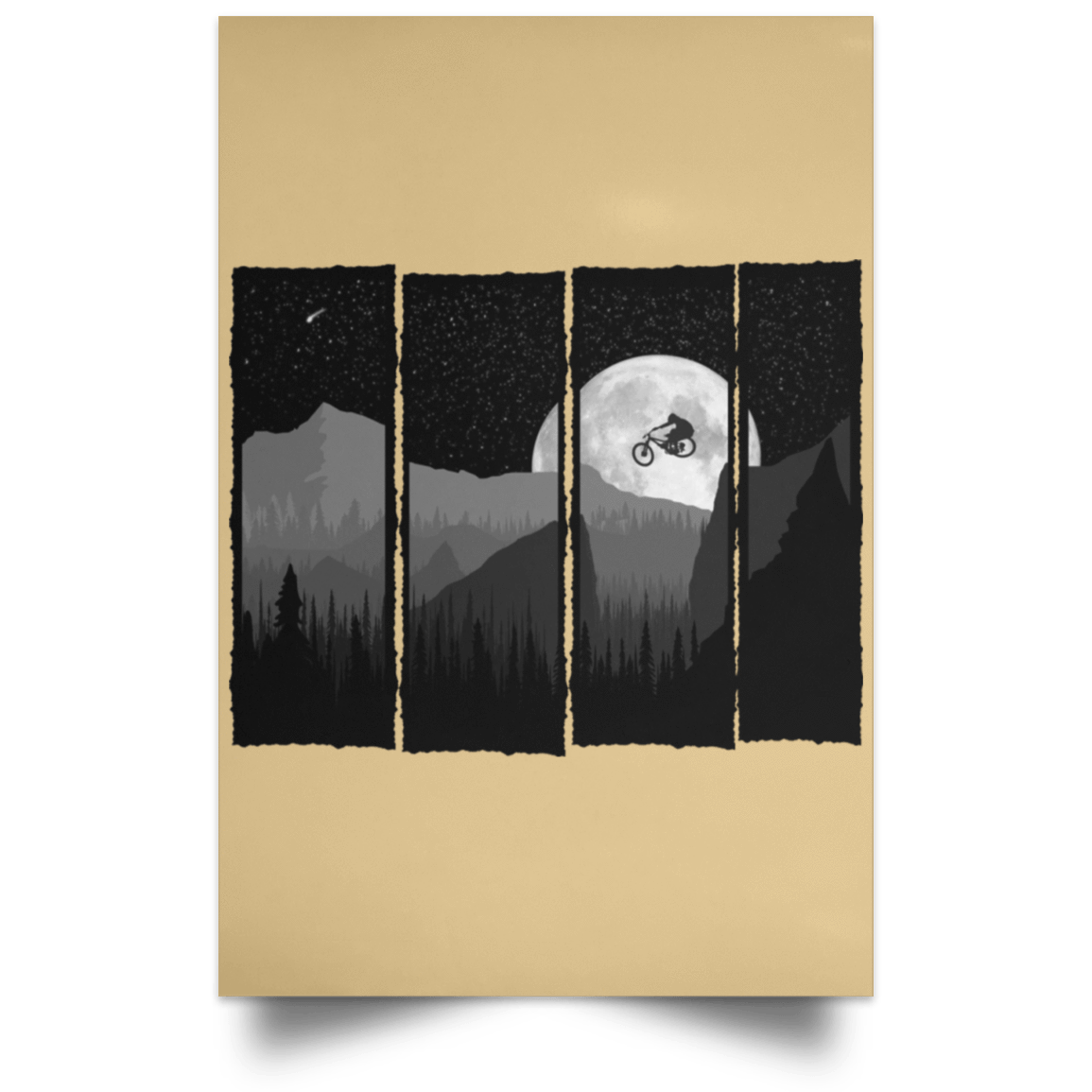 Housewares Tan / 12" x 18" Comet Mountain Bike Portrait Poster