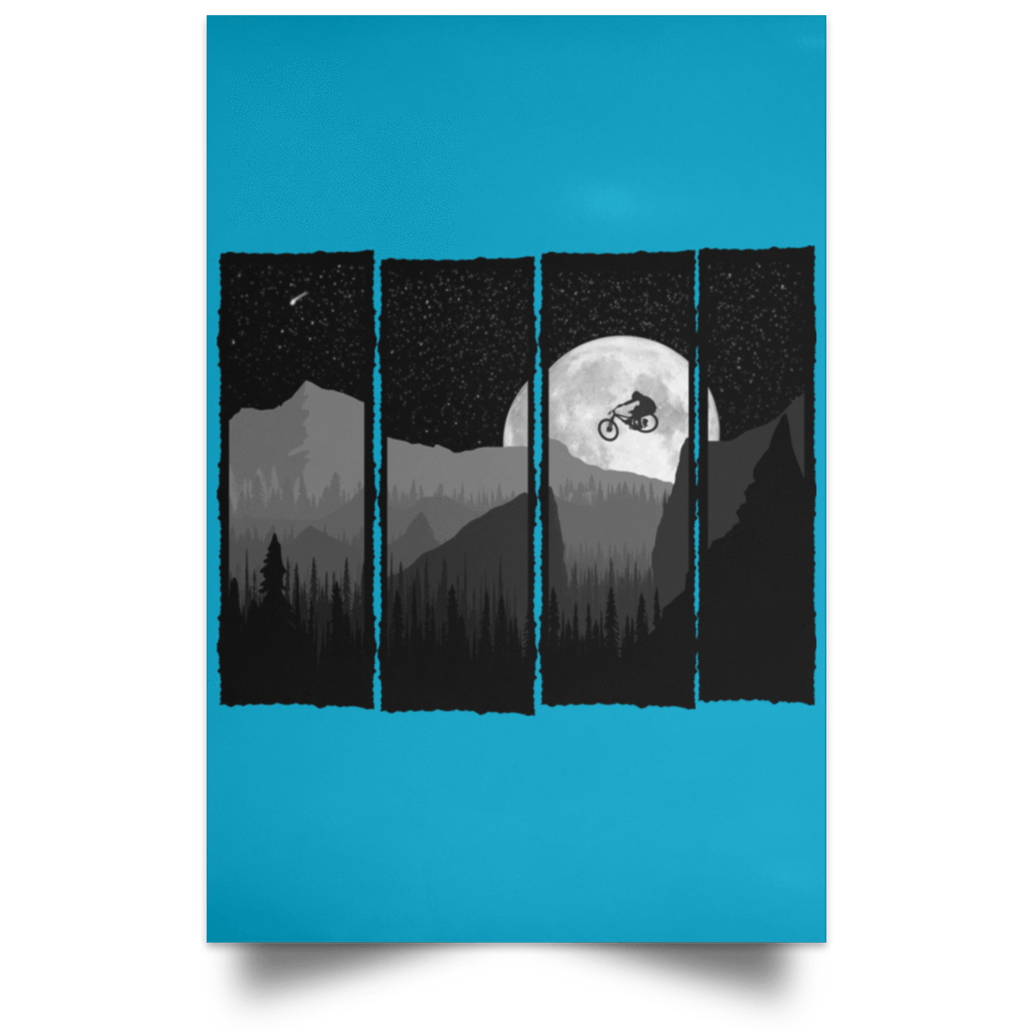 Housewares Turquoise / 12" x 18" Comet Mountain Bike Portrait Poster