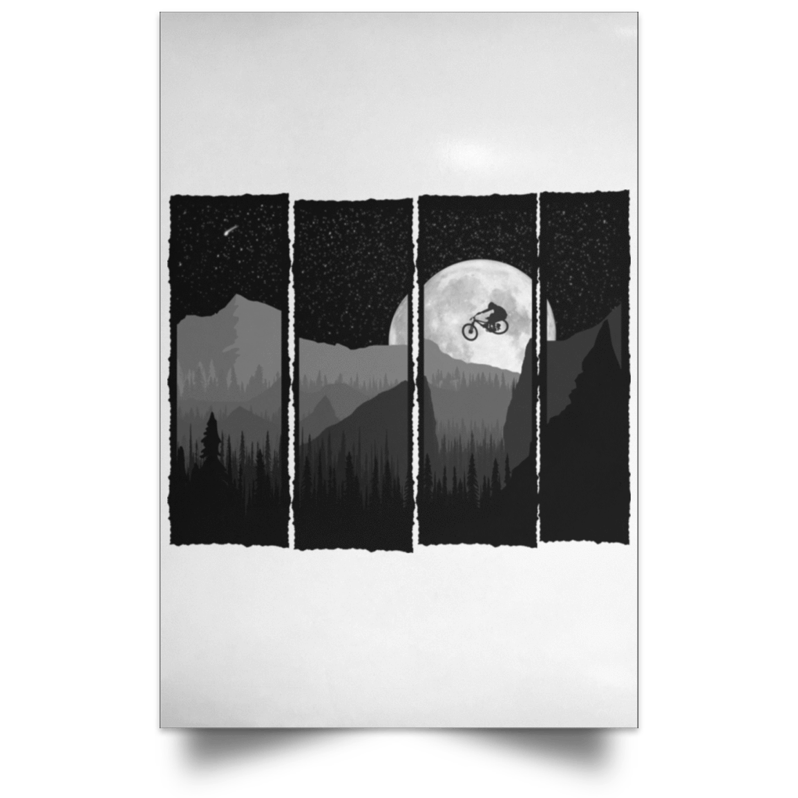 Housewares White / 12" x 18" Comet Mountain Bike Portrait Poster