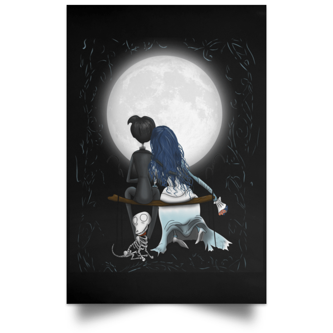 Housewares Black / 12" x 18" Corpse Bride Love Portrait Poster