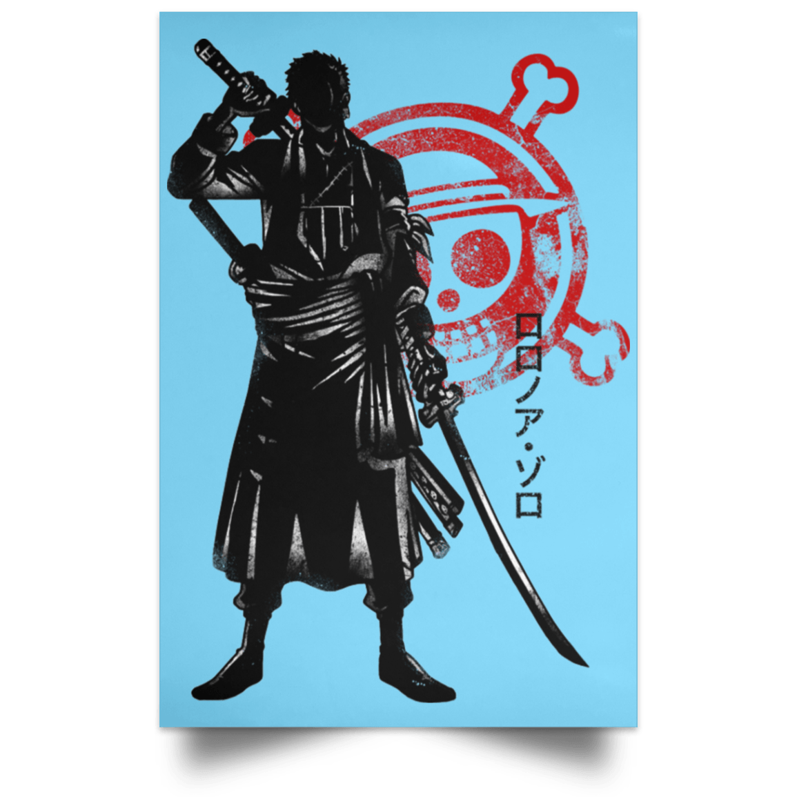 Housewares Columbia Blue / 12" x 18" Crimson Zoro Portrait Poster