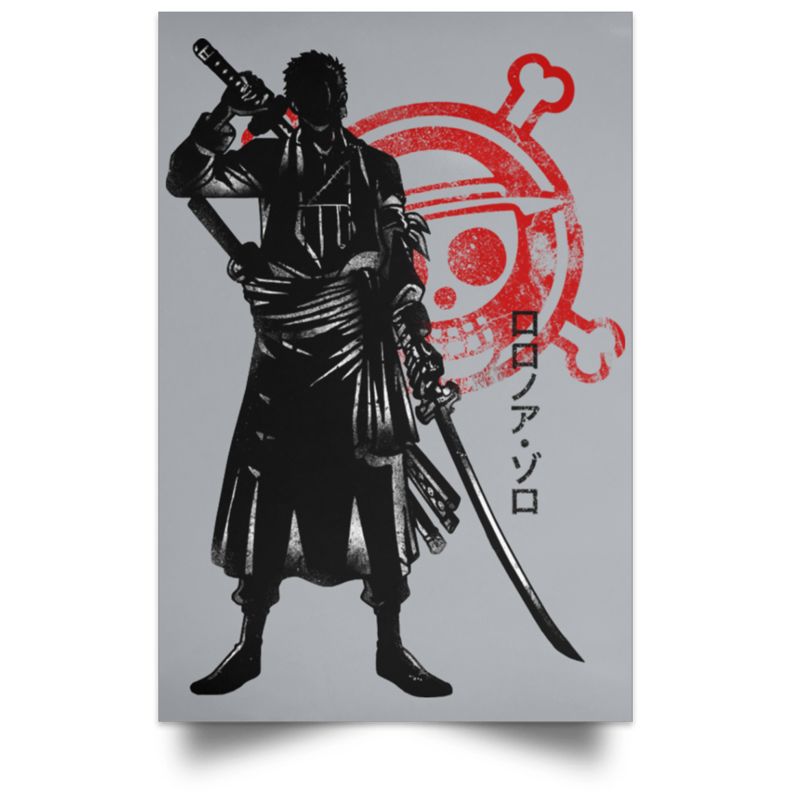 Housewares Grey / 12" x 18" Crimson Zoro Portrait Poster