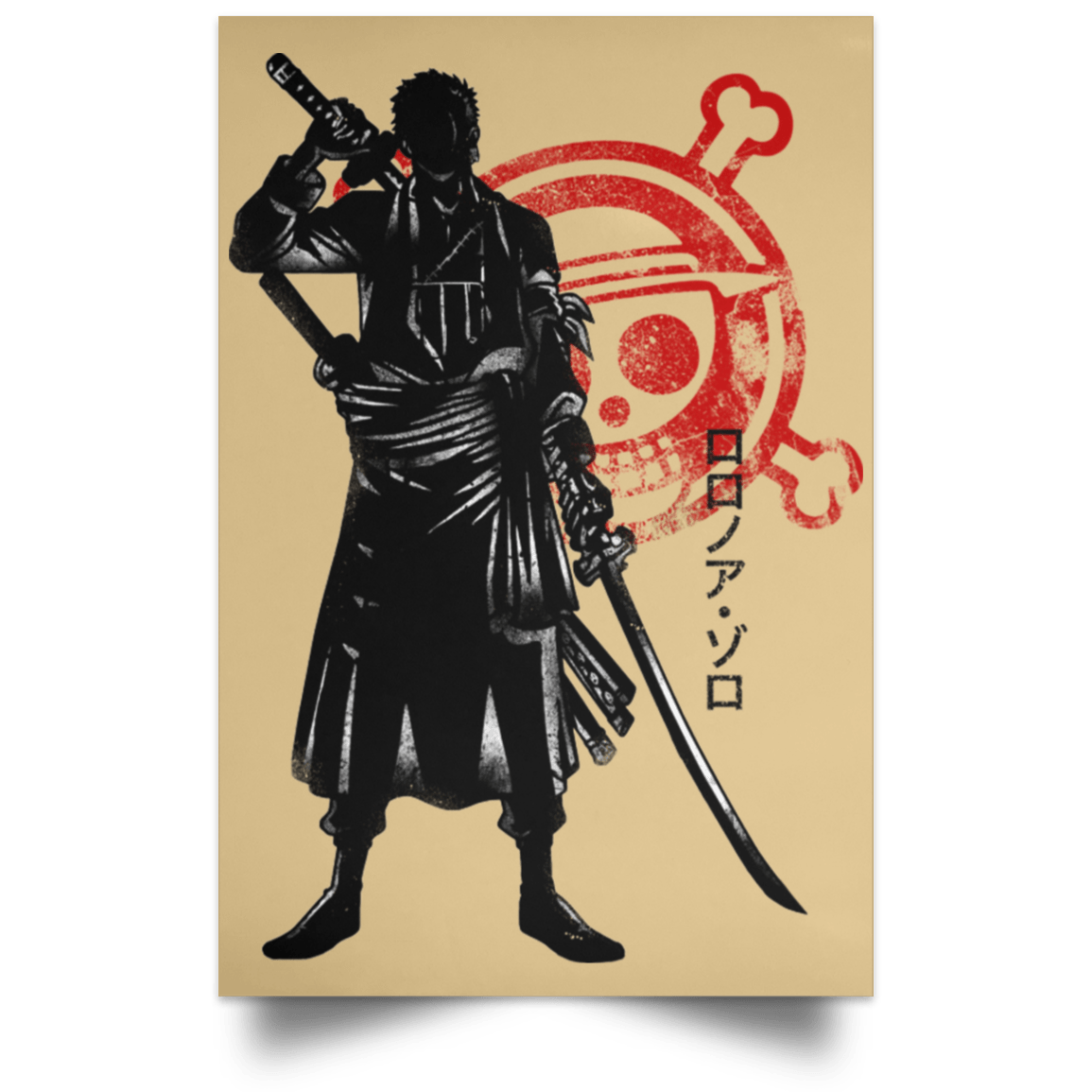 Housewares Tan / 12" x 18" Crimson Zoro Portrait Poster