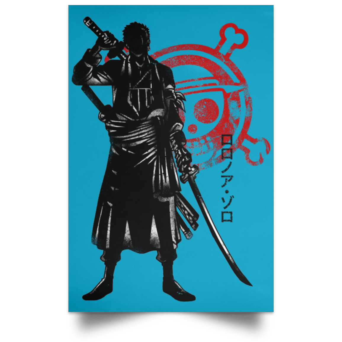 Housewares Turquoise / 12" x 18" Crimson Zoro Portrait Poster
