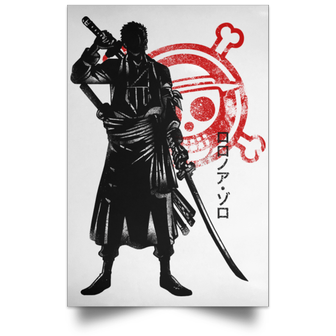 Housewares White / 12" x 18" Crimson Zoro Portrait Poster