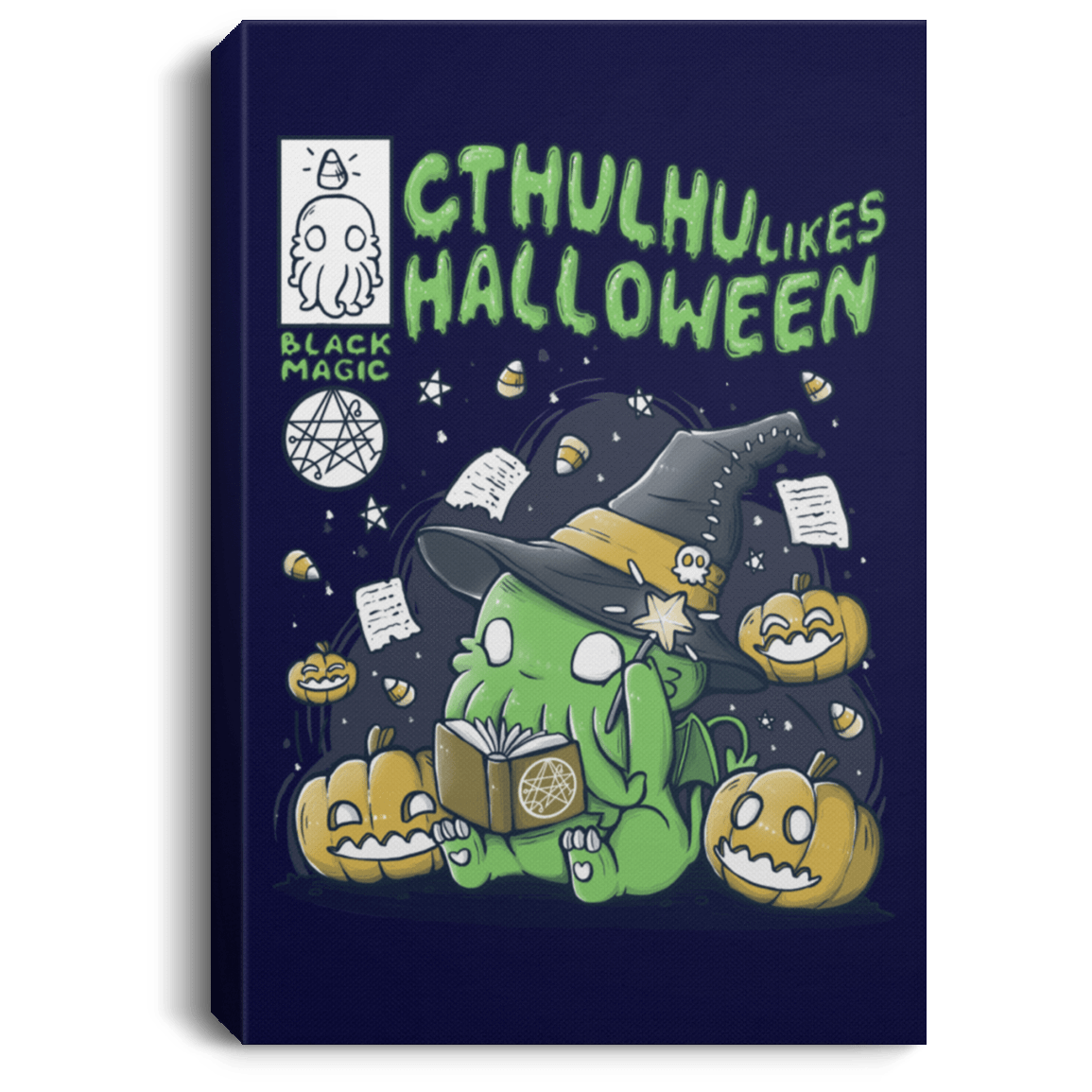 Housewares Navy / 8" x 12" Cthulhu Likes Halloween Premium Portrait Canvas