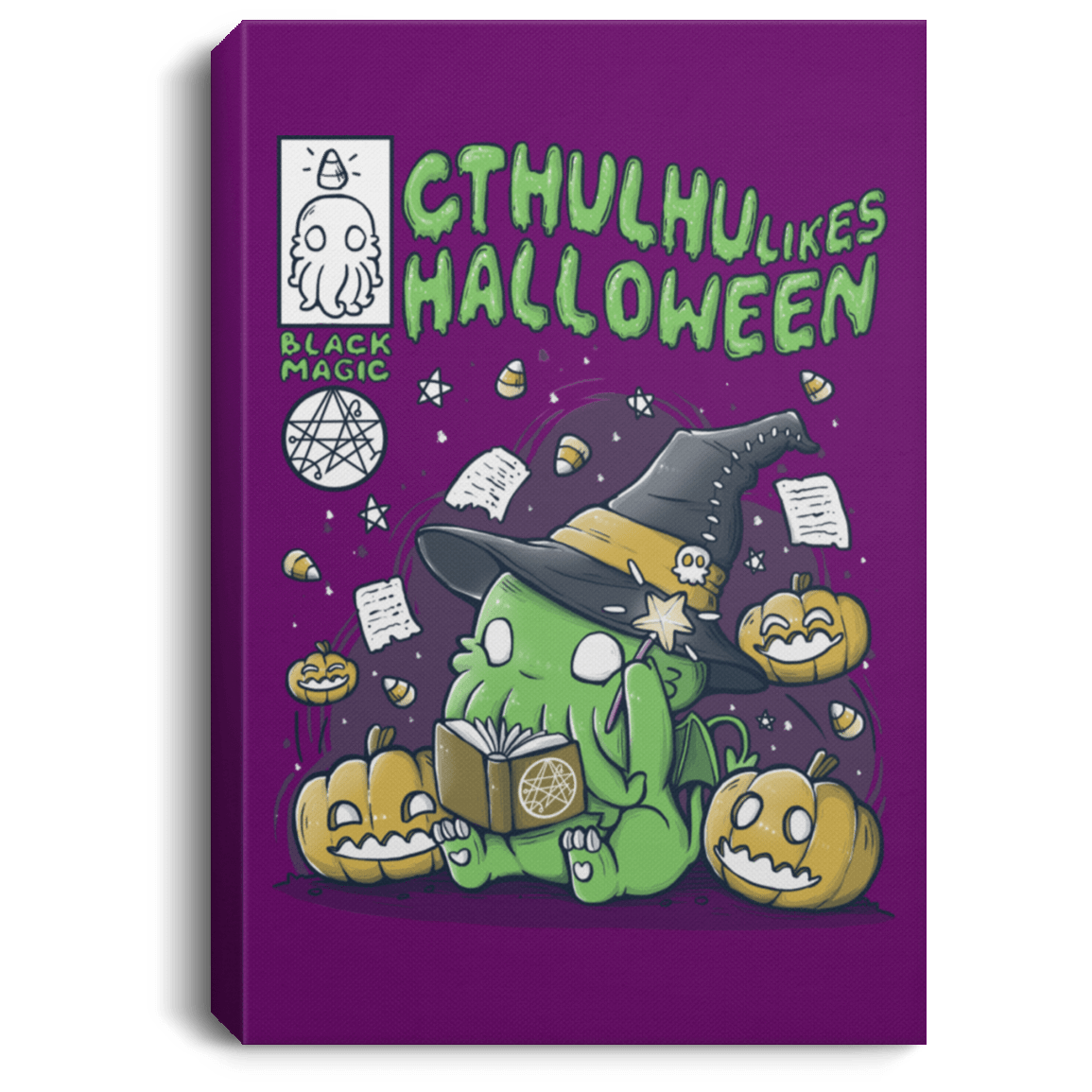 Housewares Purple / 8" x 12" Cthulhu Likes Halloween Premium Portrait Canvas