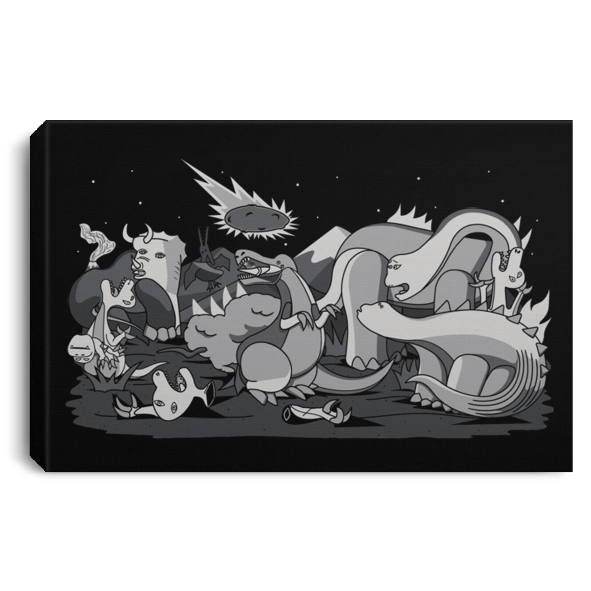 Housewares Black / 12" x 8" Cubistextinction Premium Landscape Canvas