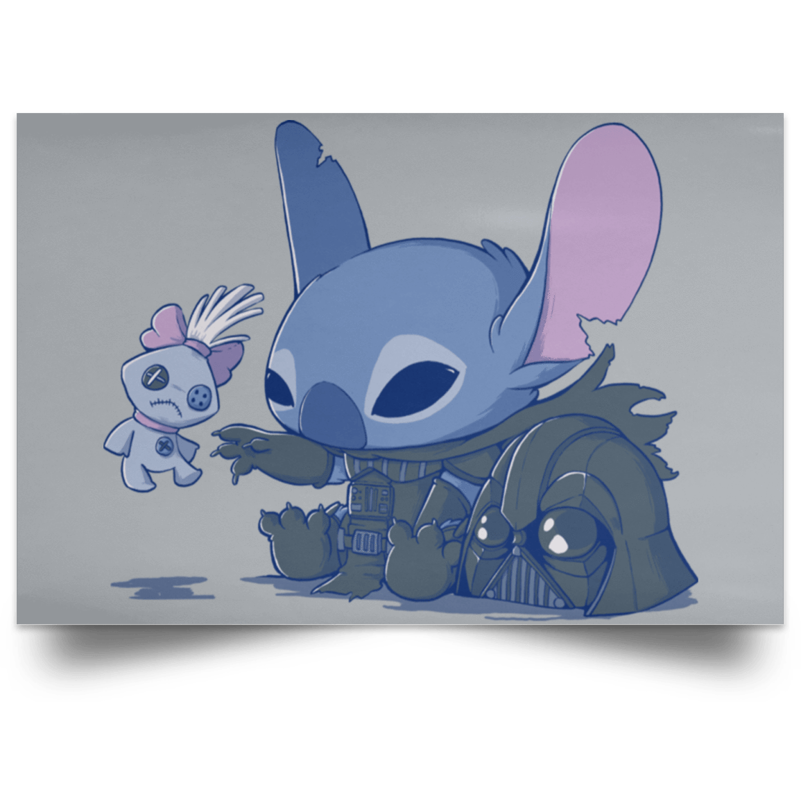 Housewares Grey / 18" x 12" Darth Stitch Landscape Poster