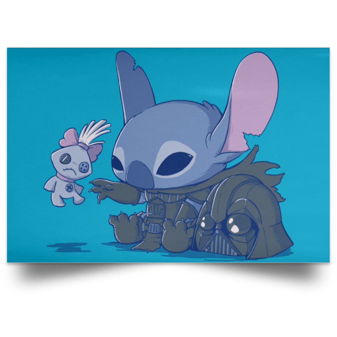 Housewares Turquoise / 18" x 12" Darth Stitch Landscape Poster