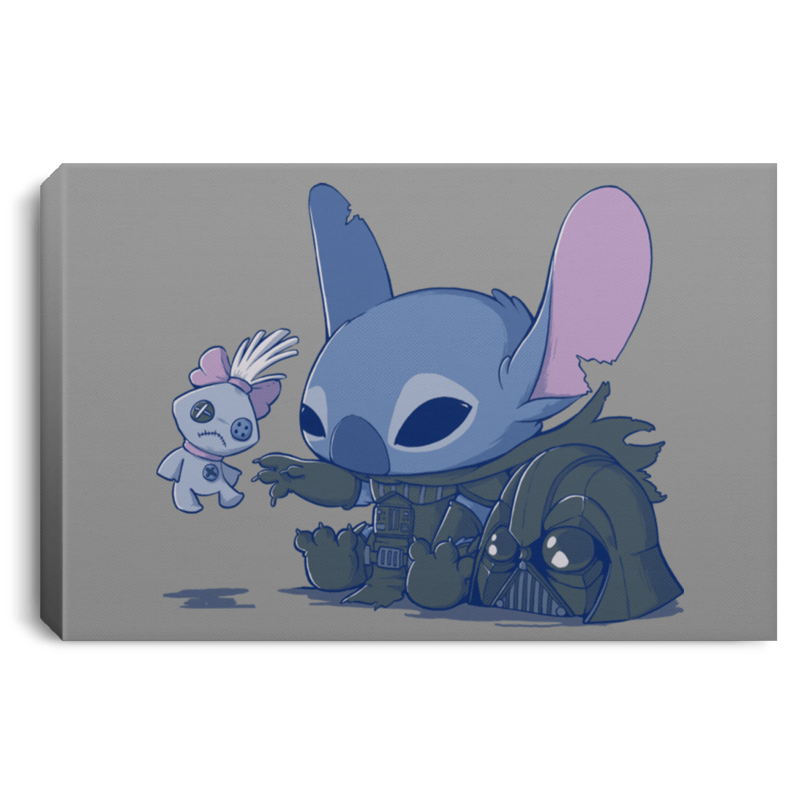 Housewares Gray / 12" x 8" Darth Stitch Premium Landscape Canvas