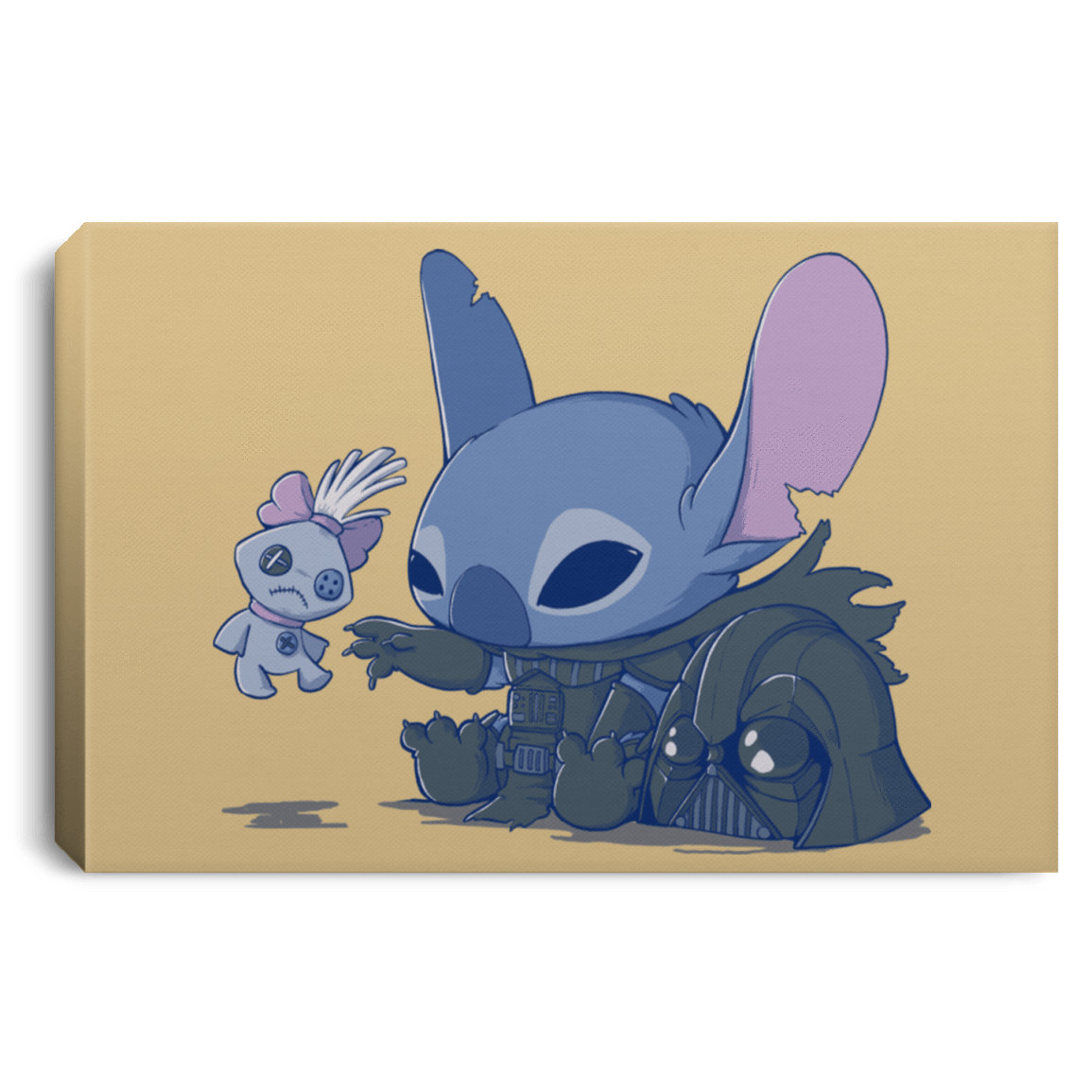 Housewares Tan / 12" x 8" Darth Stitch Premium Landscape Canvas