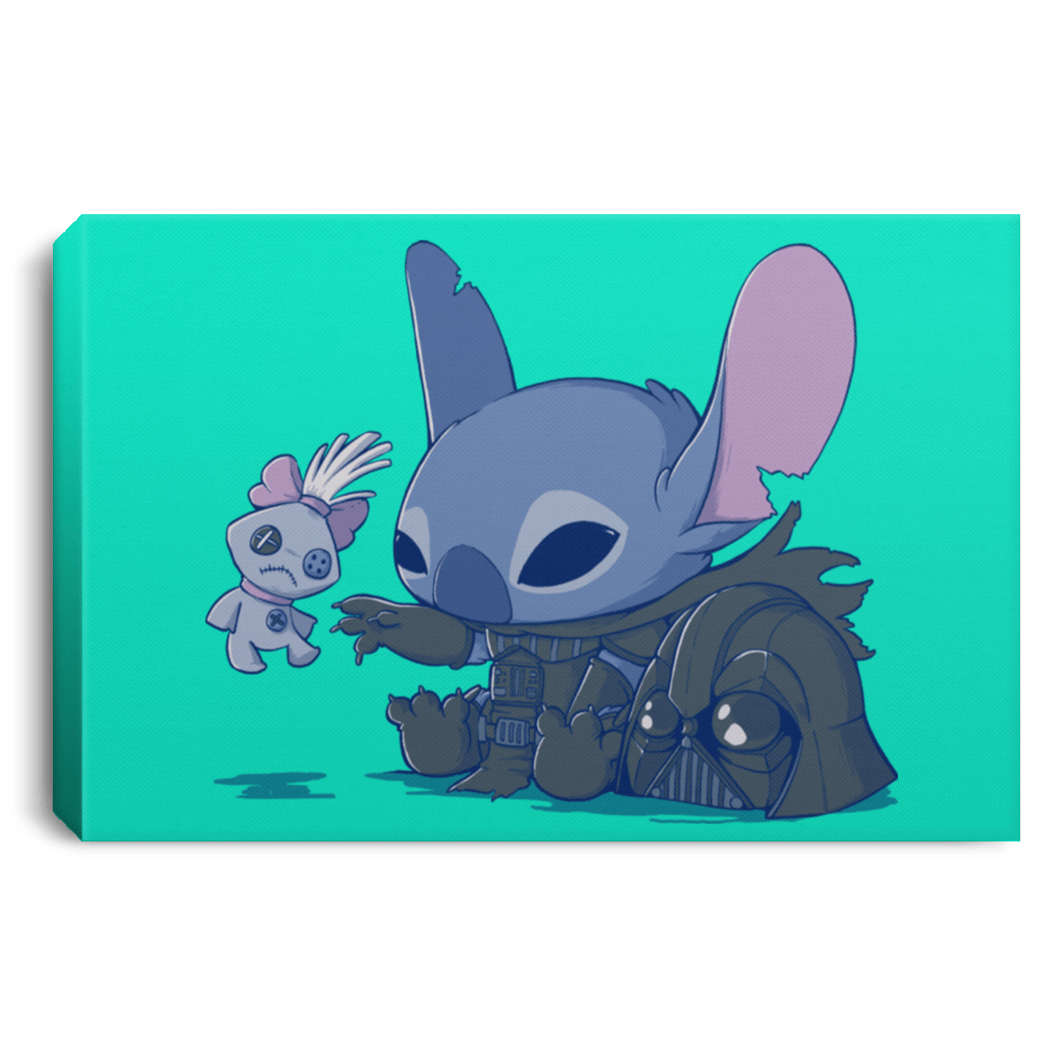 Housewares Teal / 12" x 8" Darth Stitch Premium Landscape Canvas