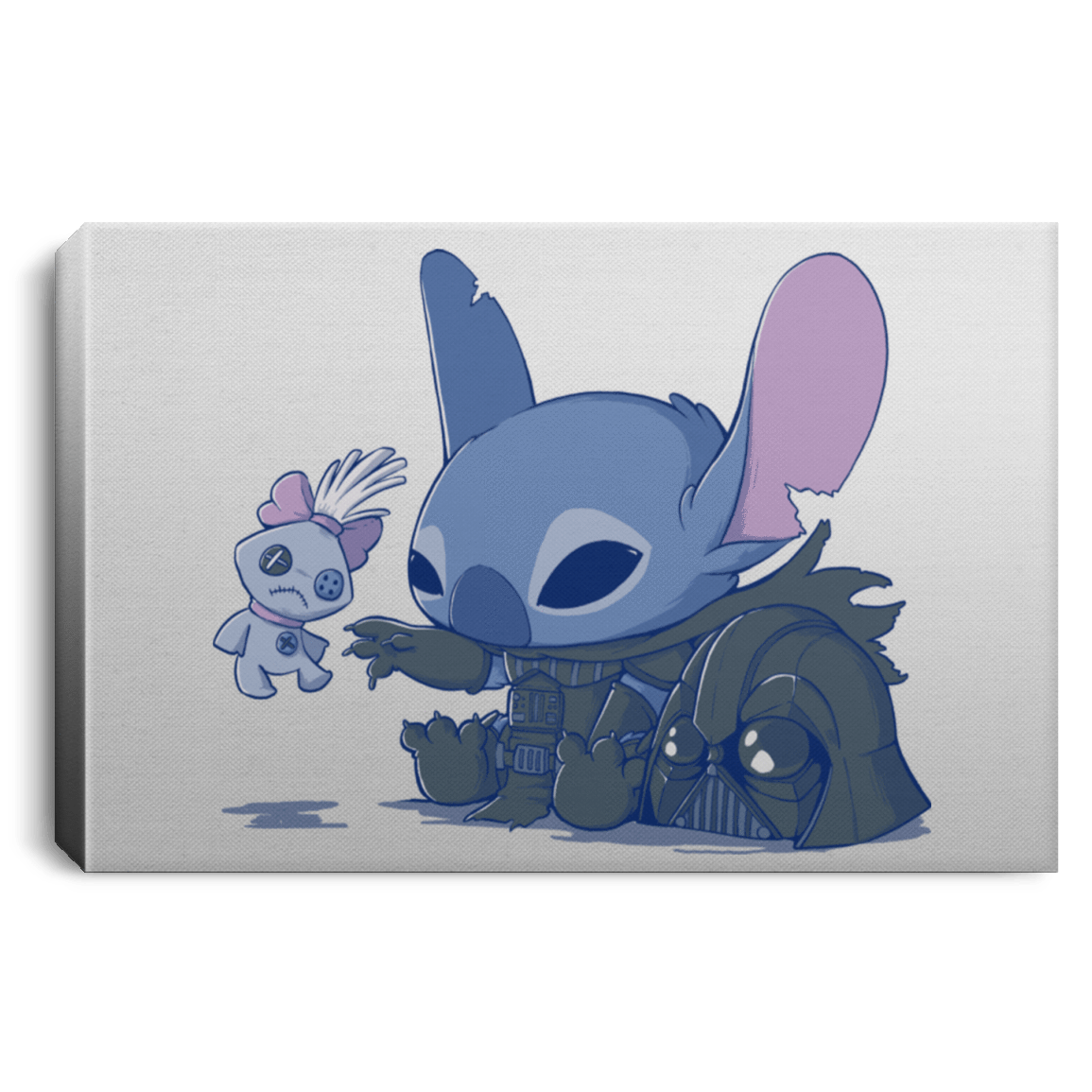 Housewares White / 12" x 8" Darth Stitch Premium Landscape Canvas