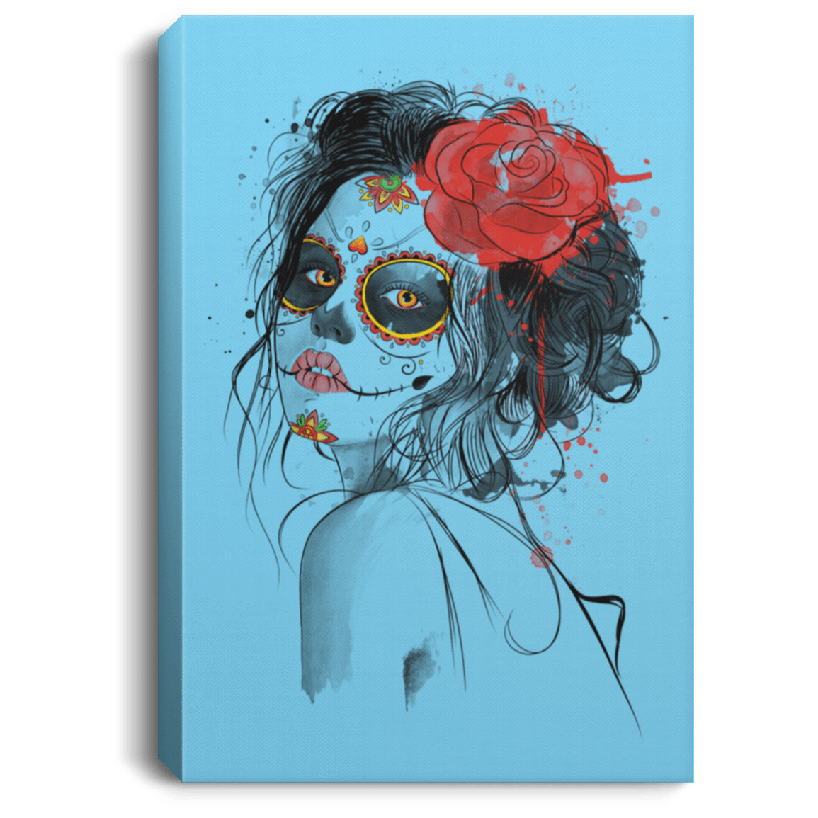 Housewares Columbia Blue / 8" x 12" Day of the Dead Premium Portrait Canvas