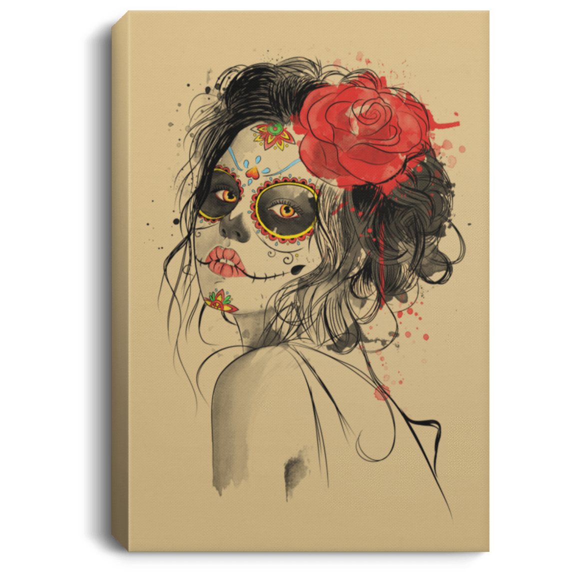 Housewares Tan / 8" x 12" Day of the Dead Premium Portrait Canvas
