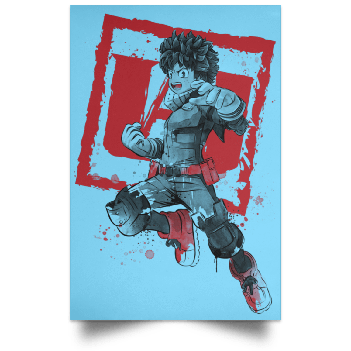 Housewares Columbia Blue / 12" x 18" Deku sumi-e Portrait Poster