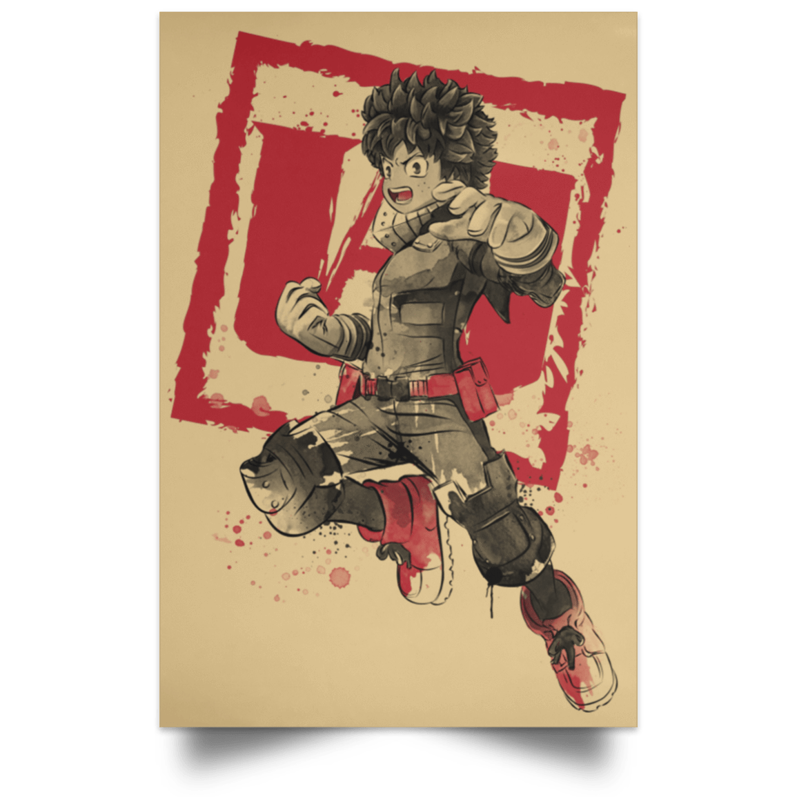 Housewares Tan / 12" x 18" Deku sumi-e Portrait Poster