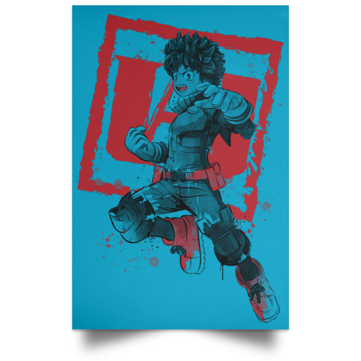 Housewares Turquoise / 12" x 18" Deku sumi-e Portrait Poster