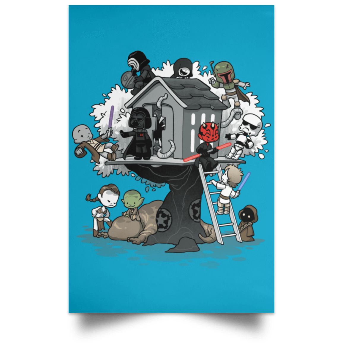 Housewares Turquoise / 12" x 18" DK Side Club Portrait Poster