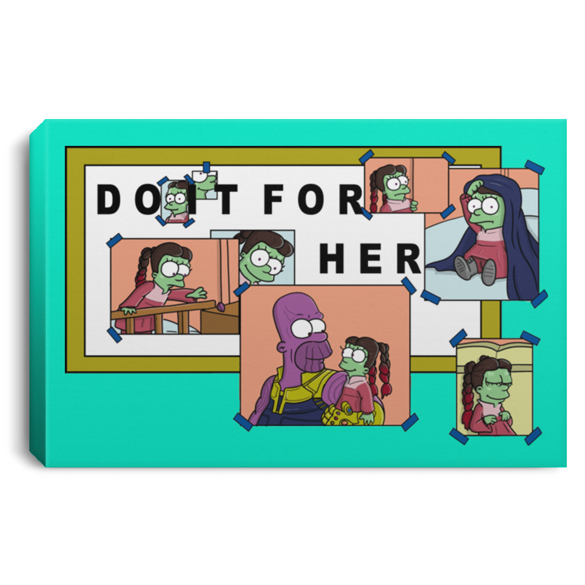 Housewares Teal / 12" x 8" Do it for Gamora Premium Landscape Canvas