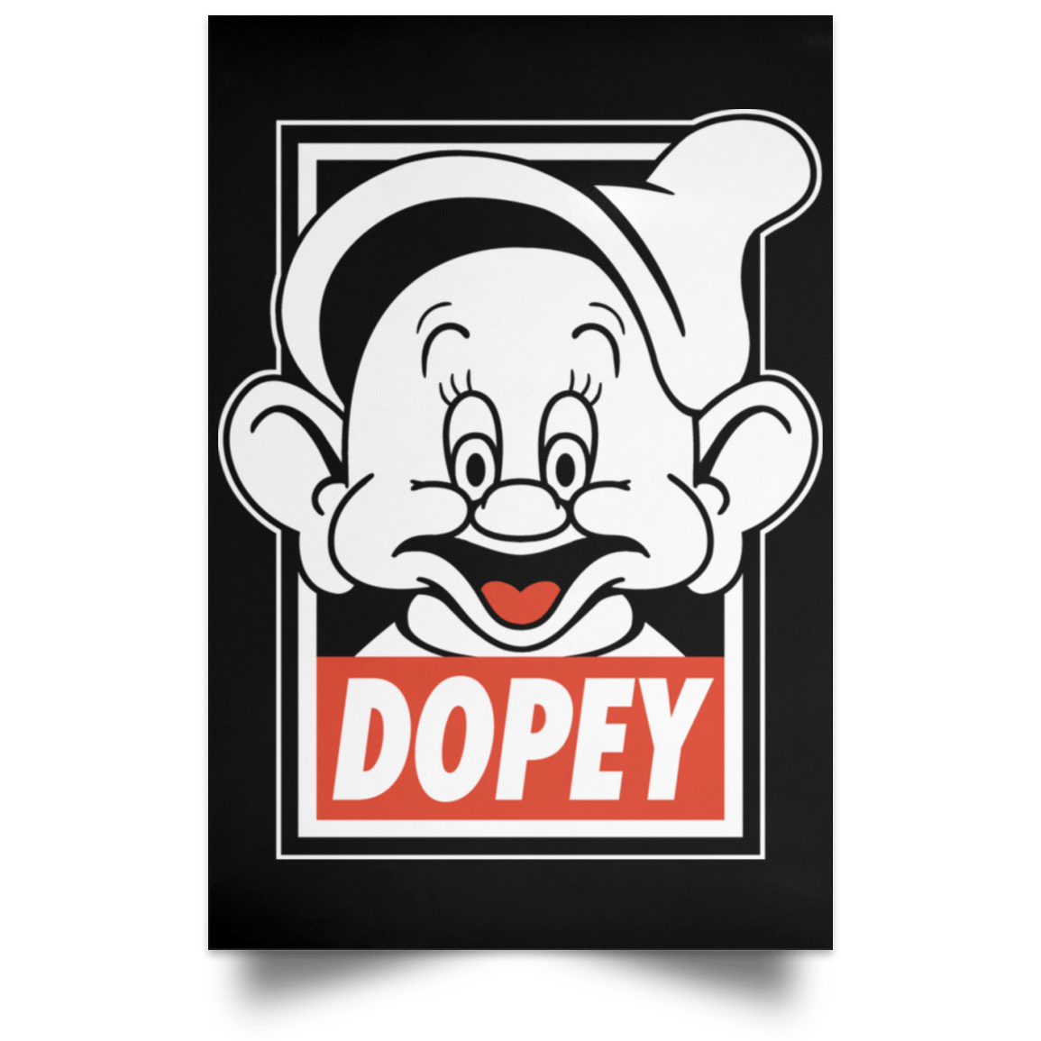 Housewares Black / 12" x 18" Dopey Portrait Poster