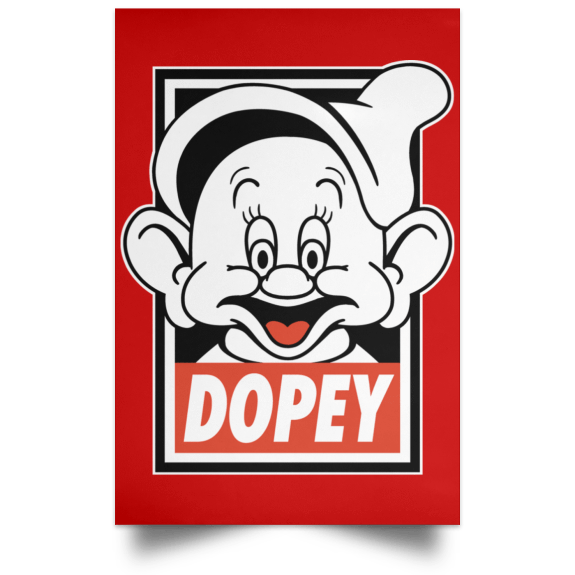Housewares Red / 12" x 18" Dopey Portrait Poster