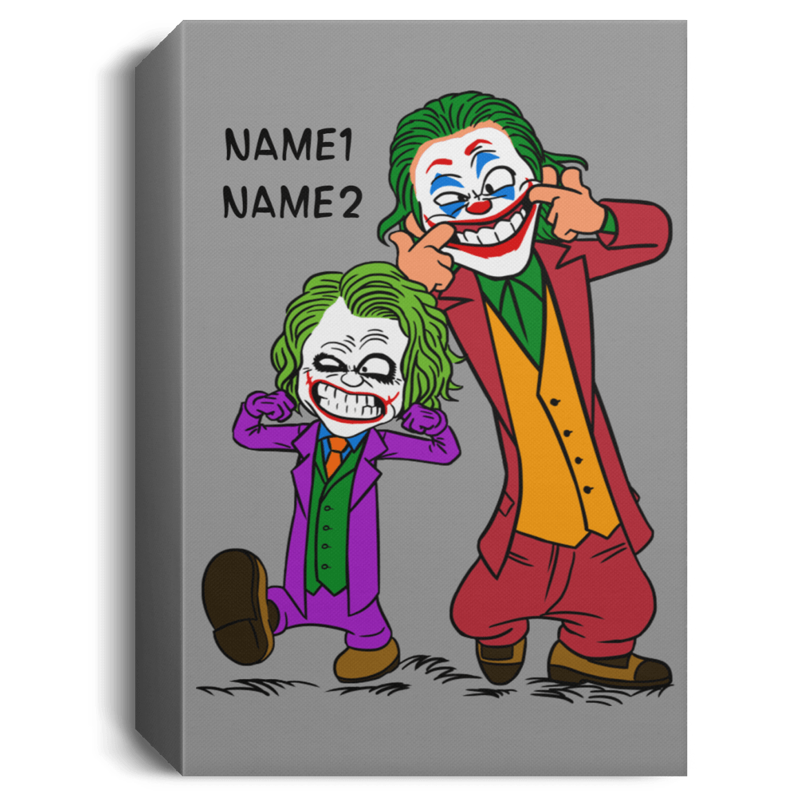 Housewares Gray / 16" x 24" Double Joke Personalized Portrait Canvas