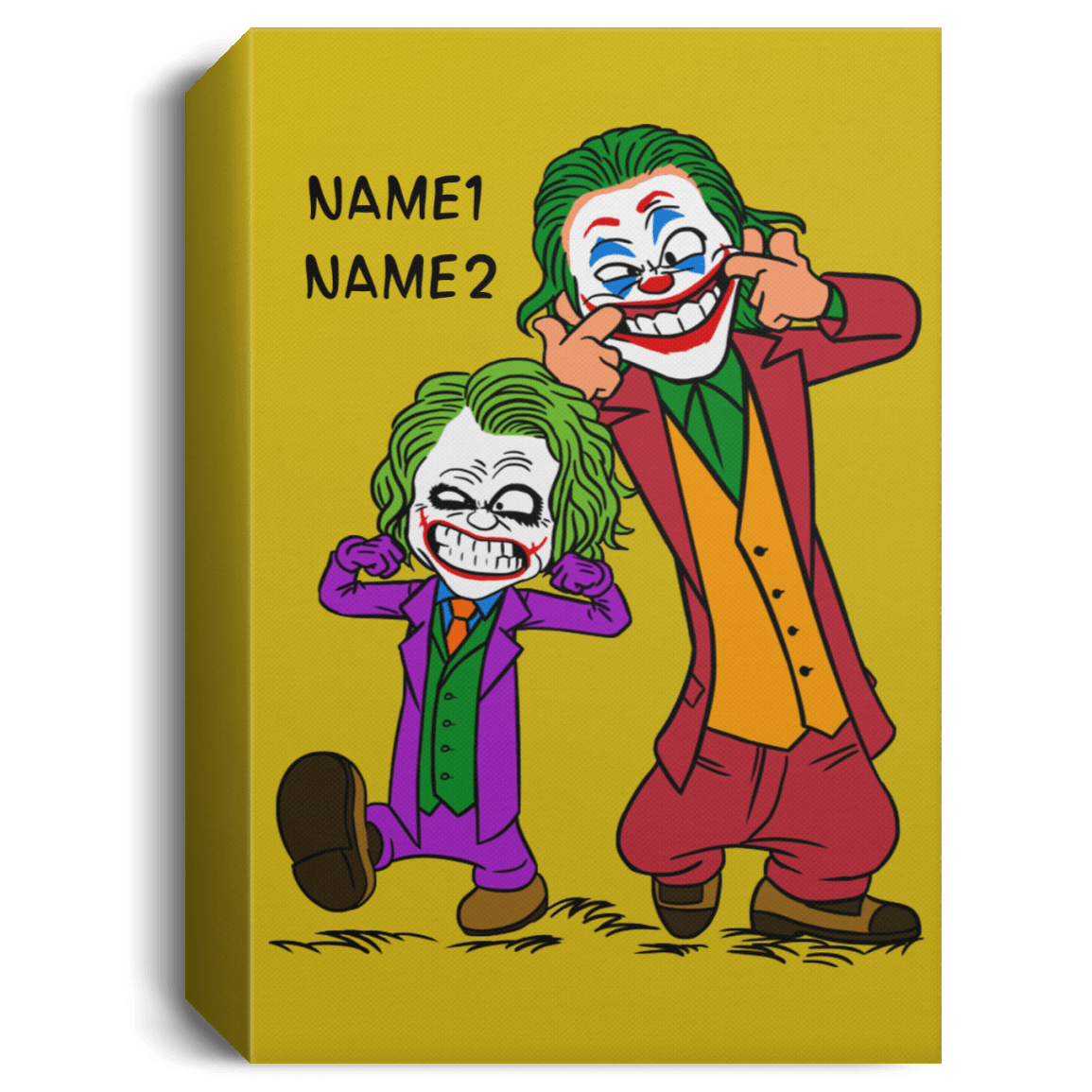 Housewares Old Gold / 16" x 24" Double Joke Personalized Portrait Canvas