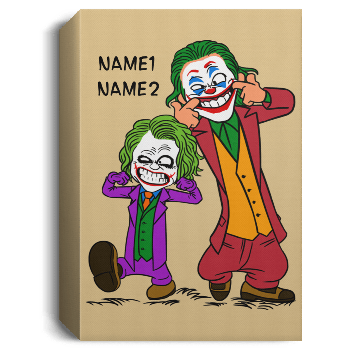 Housewares Tan / 16" x 24" Double Joke Personalized Portrait Canvas