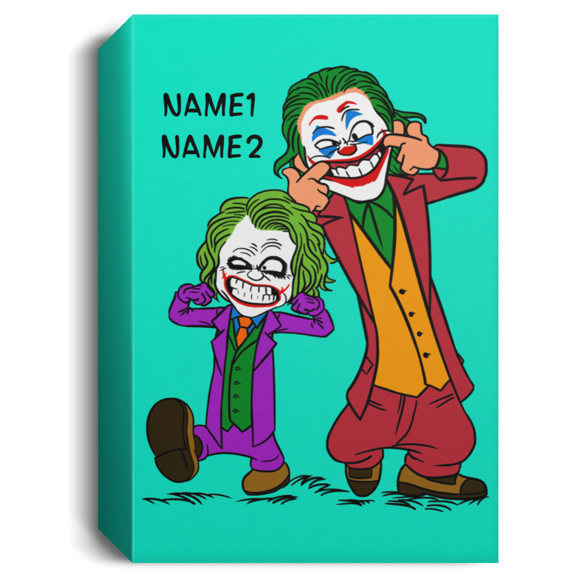Housewares Teal / 16" x 24" Double Joke Personalized Portrait Canvas