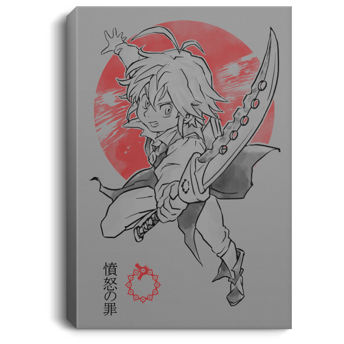 Housewares Gray / 8" x 12" Dragon Wrath Premium Portrait Canvas