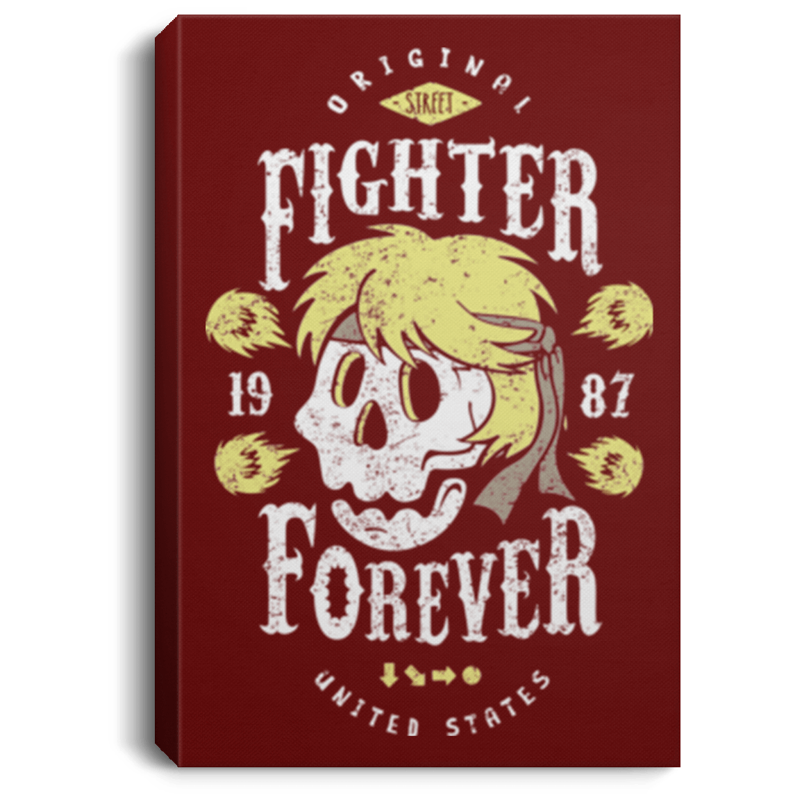 Housewares Maroon / 8" x 12" Fighter Forever Ken Premium Portrait Canvas