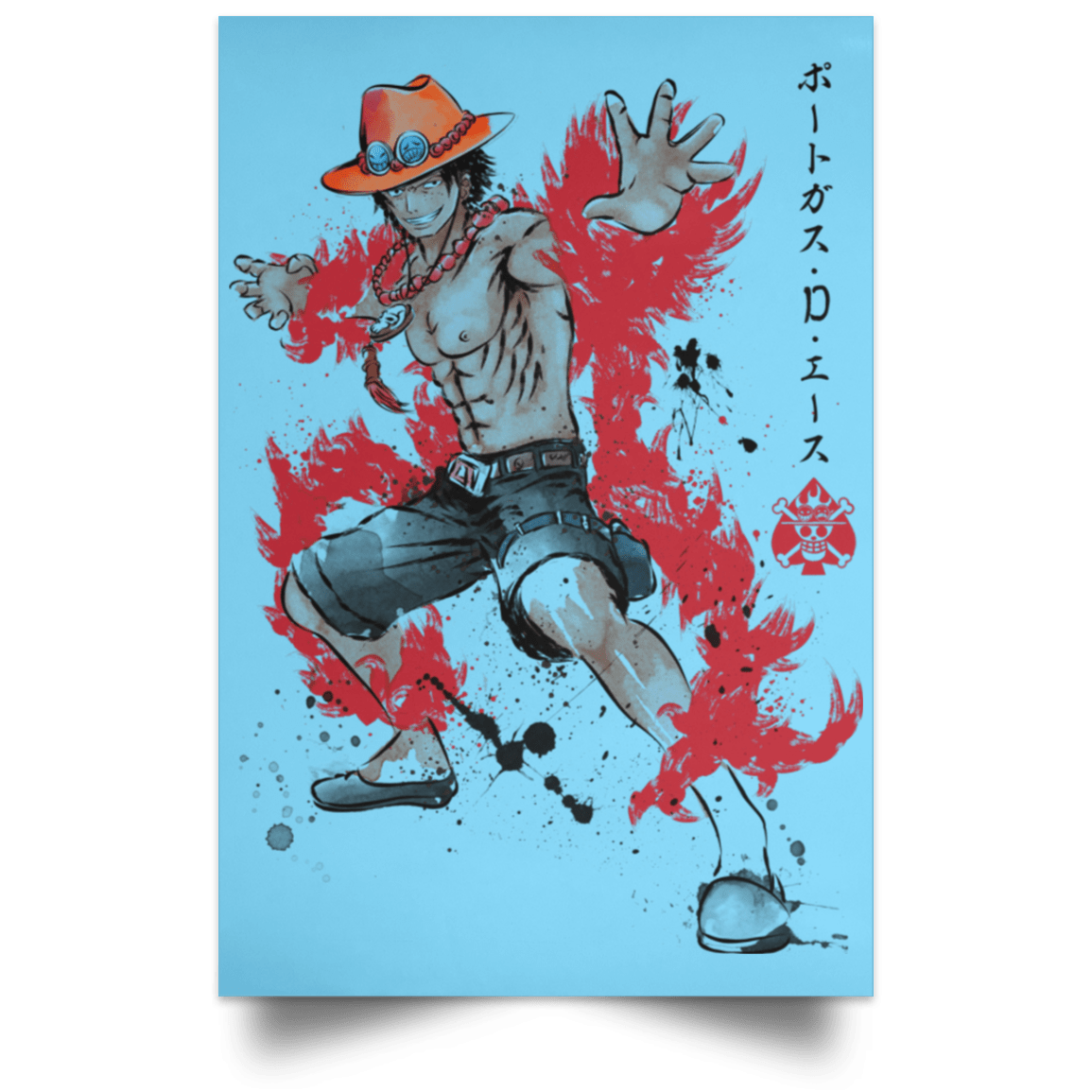 Housewares Columbia Blue / 12" x 18" Fire Fist Ace Portrait Poster