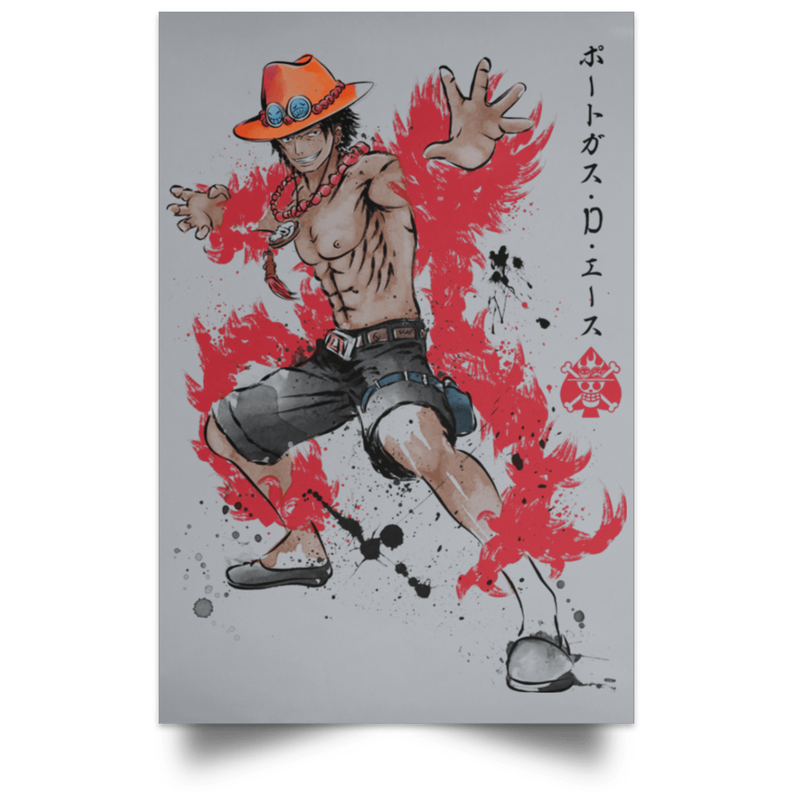 Housewares Grey / 12" x 18" Fire Fist Ace Portrait Poster