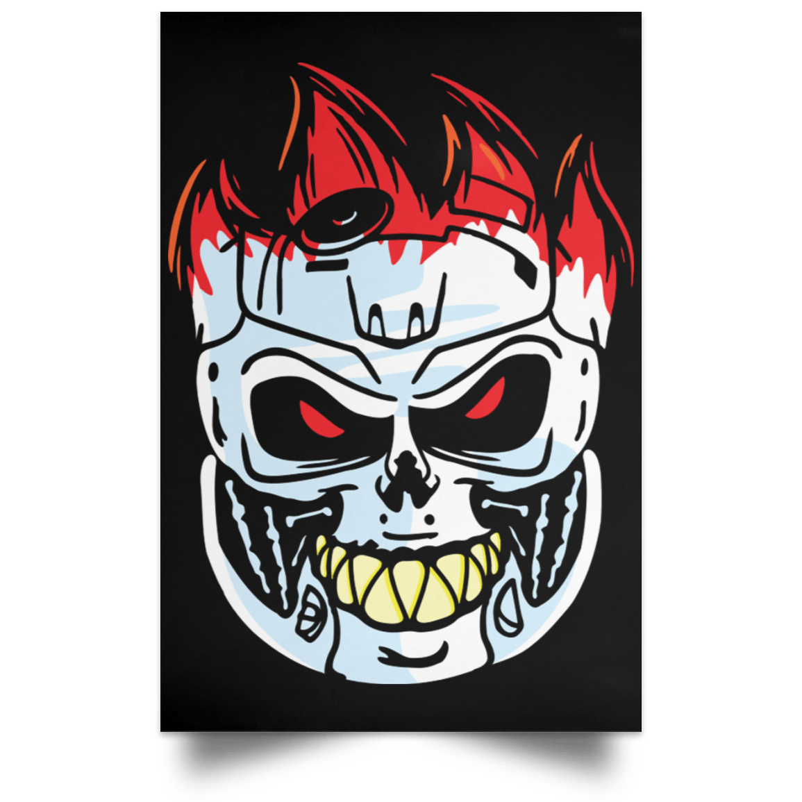 Housewares Black / 12" x 18" Fire T-800 Portrait Poster