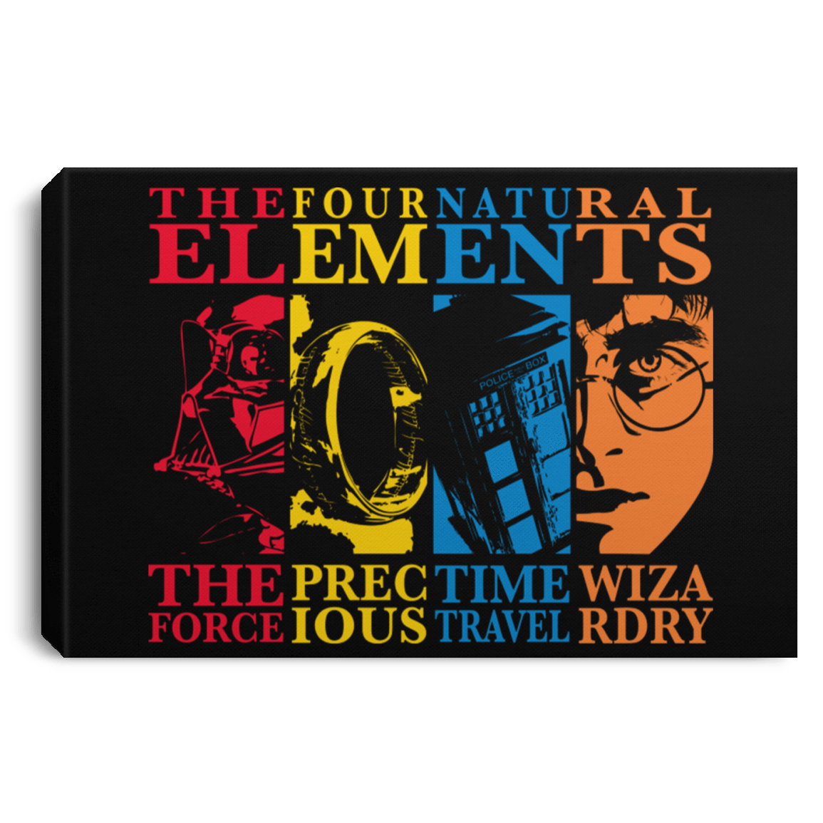Housewares Black / 12" x 8" Four Elements Premium Landscape Canvas