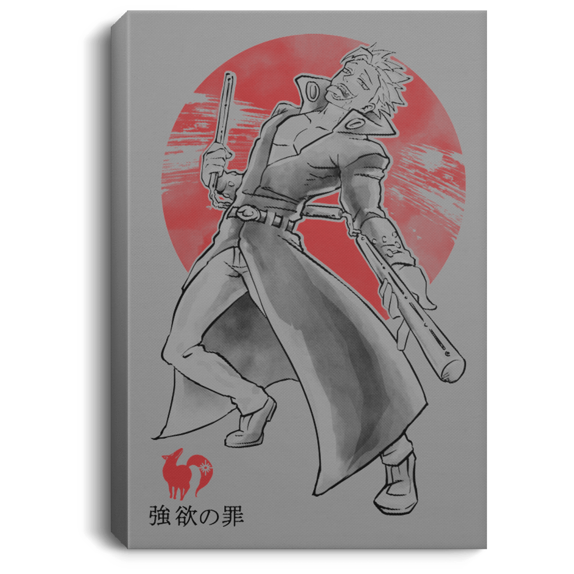 Housewares Gray / 8" x 12" Fox Greed Premium Portrait Canvas