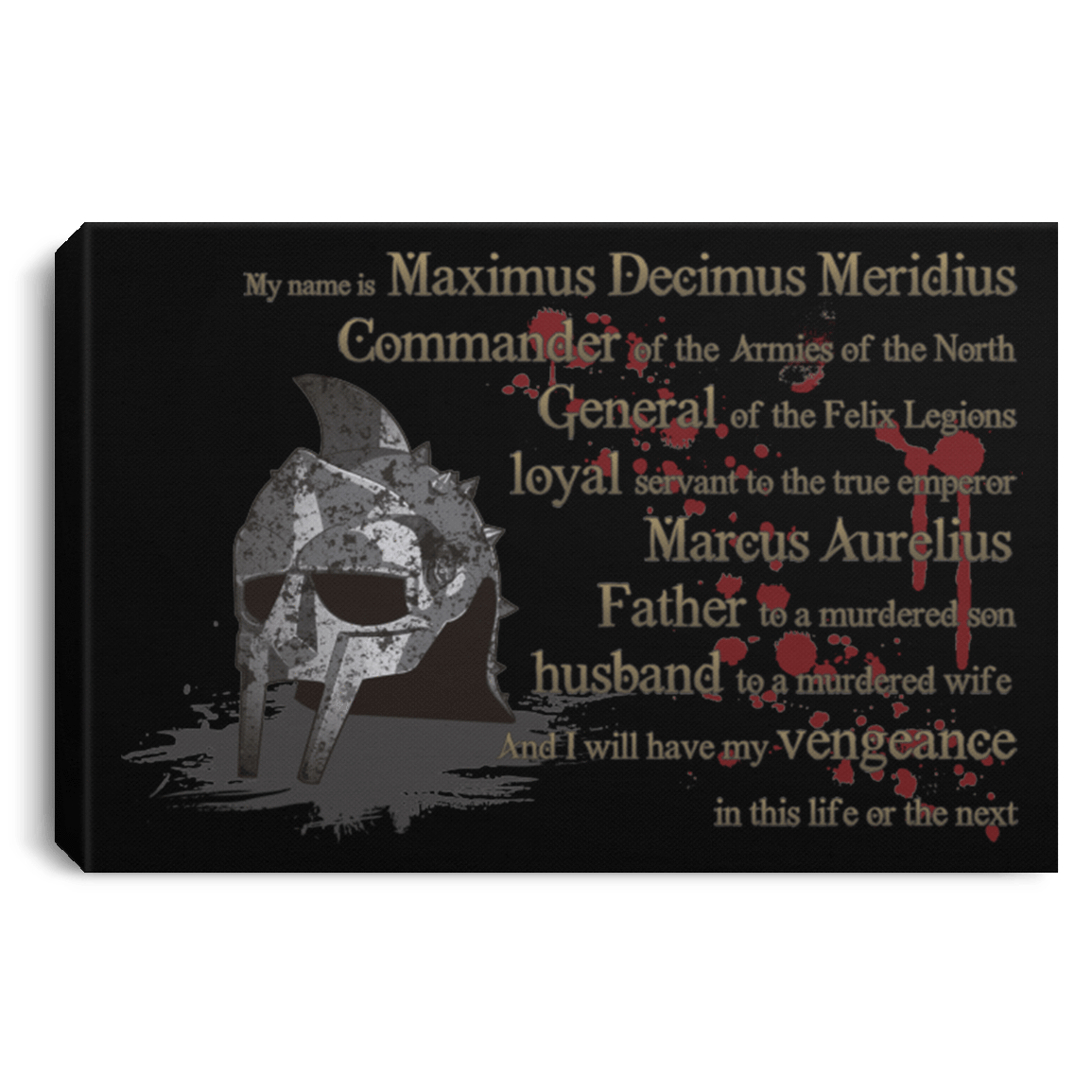 Housewares Black / 12" x 8" Gladiator Premium Landscape Canvas