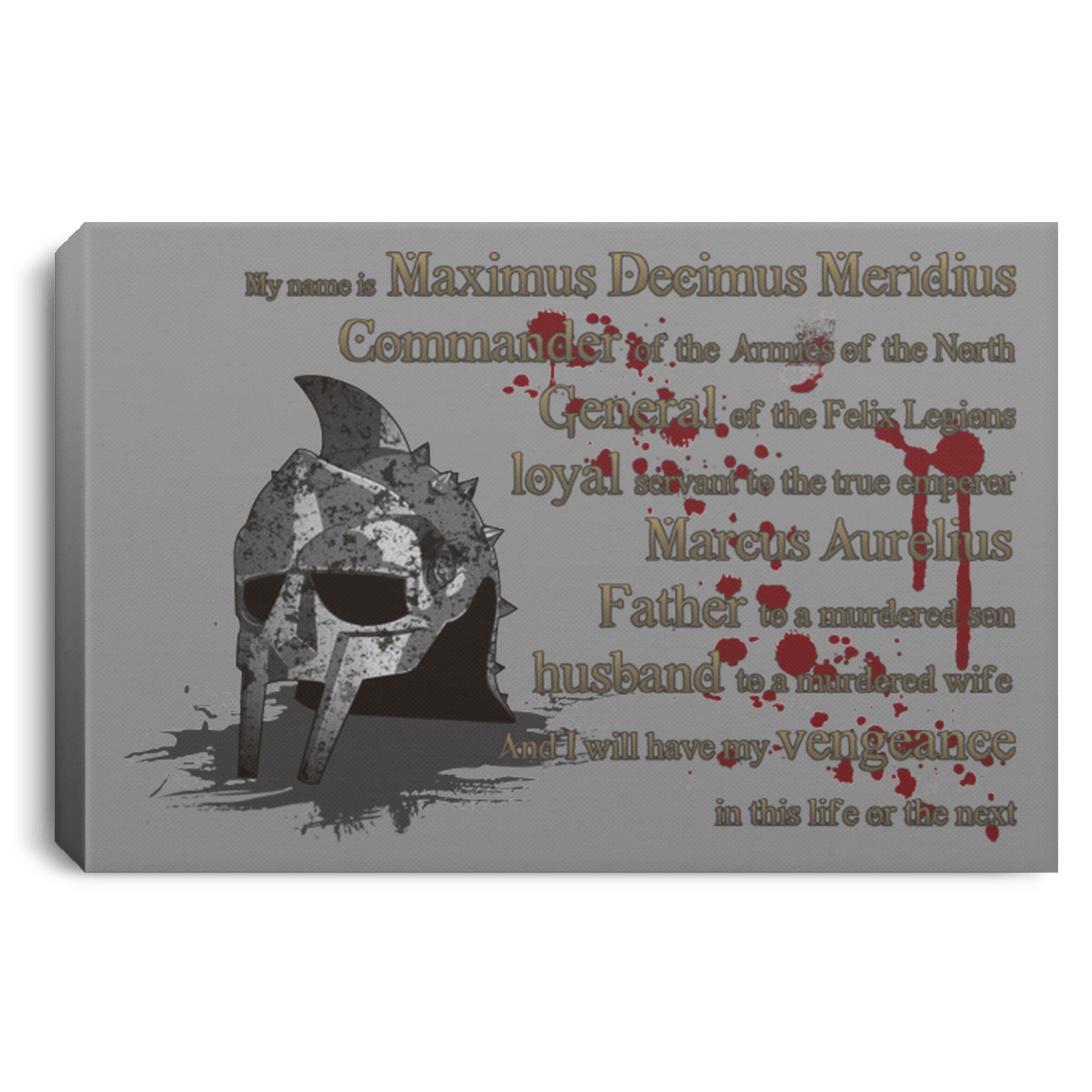 Housewares Gray / 12" x 8" Gladiator Premium Landscape Canvas