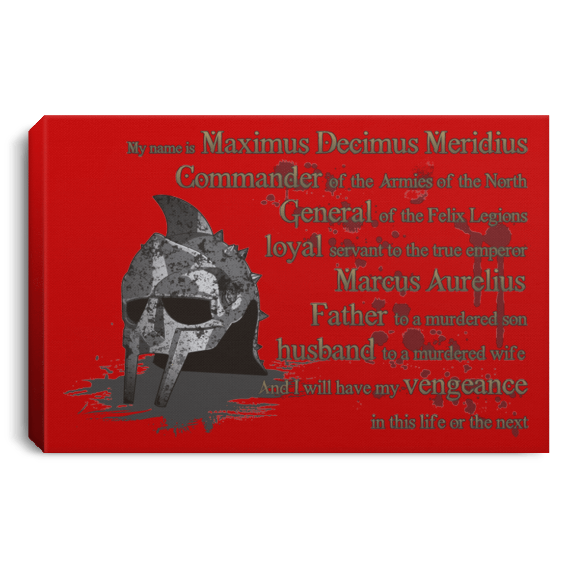 Housewares Red / 12" x 8" Gladiator Premium Landscape Canvas