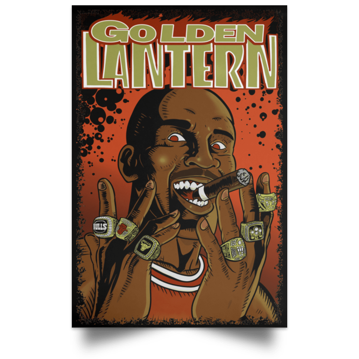 Housewares Black / 12" x 18" Golden Lantern Portrait Poster