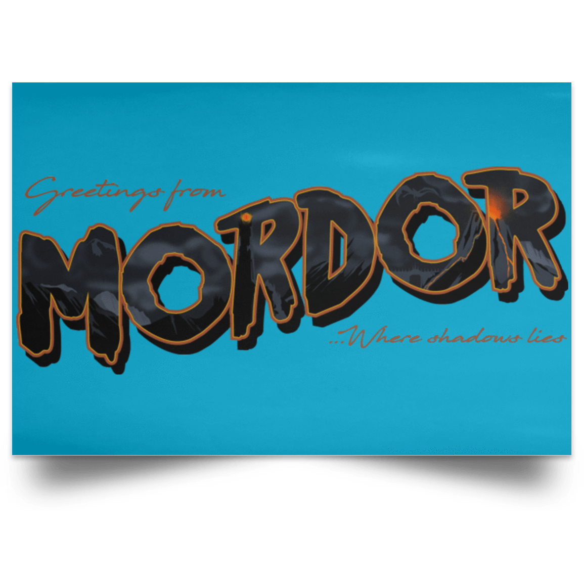 Housewares Turquoise / 18" x 12" Greetings From Mordor Landscape Poster