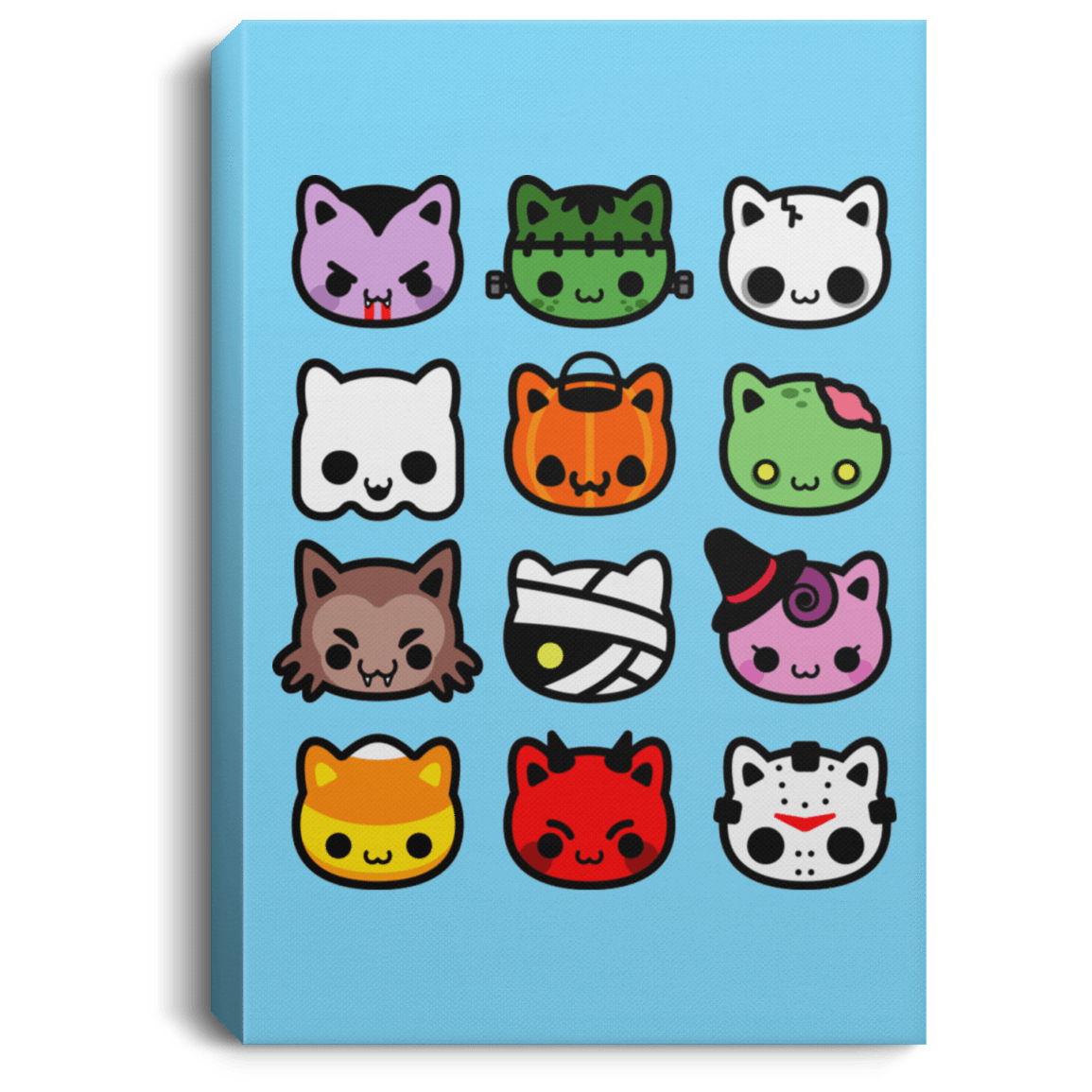 Housewares Columbia Blue / 8" x 12" Hallow Kitties Premium Portrait Canvas