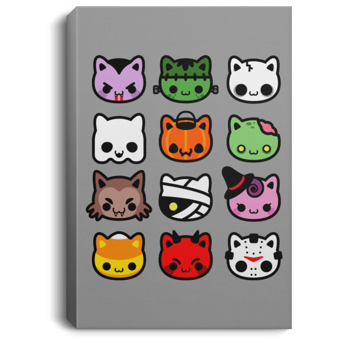 Housewares Gray / 8" x 12" Hallow Kitties Premium Portrait Canvas