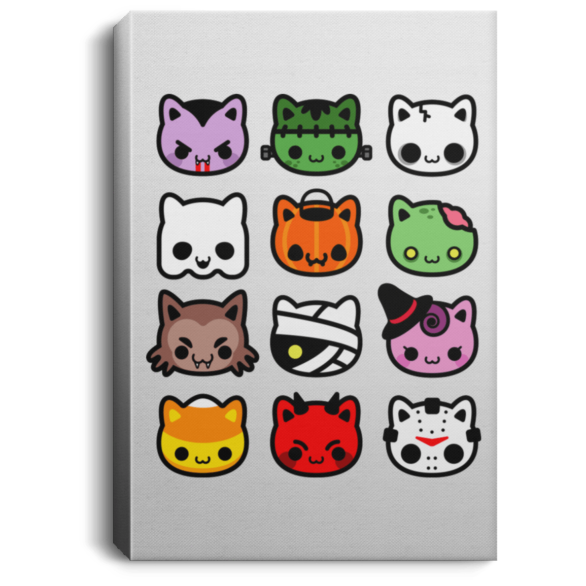 Housewares White / 8" x 12" Hallow Kitties Premium Portrait Canvas