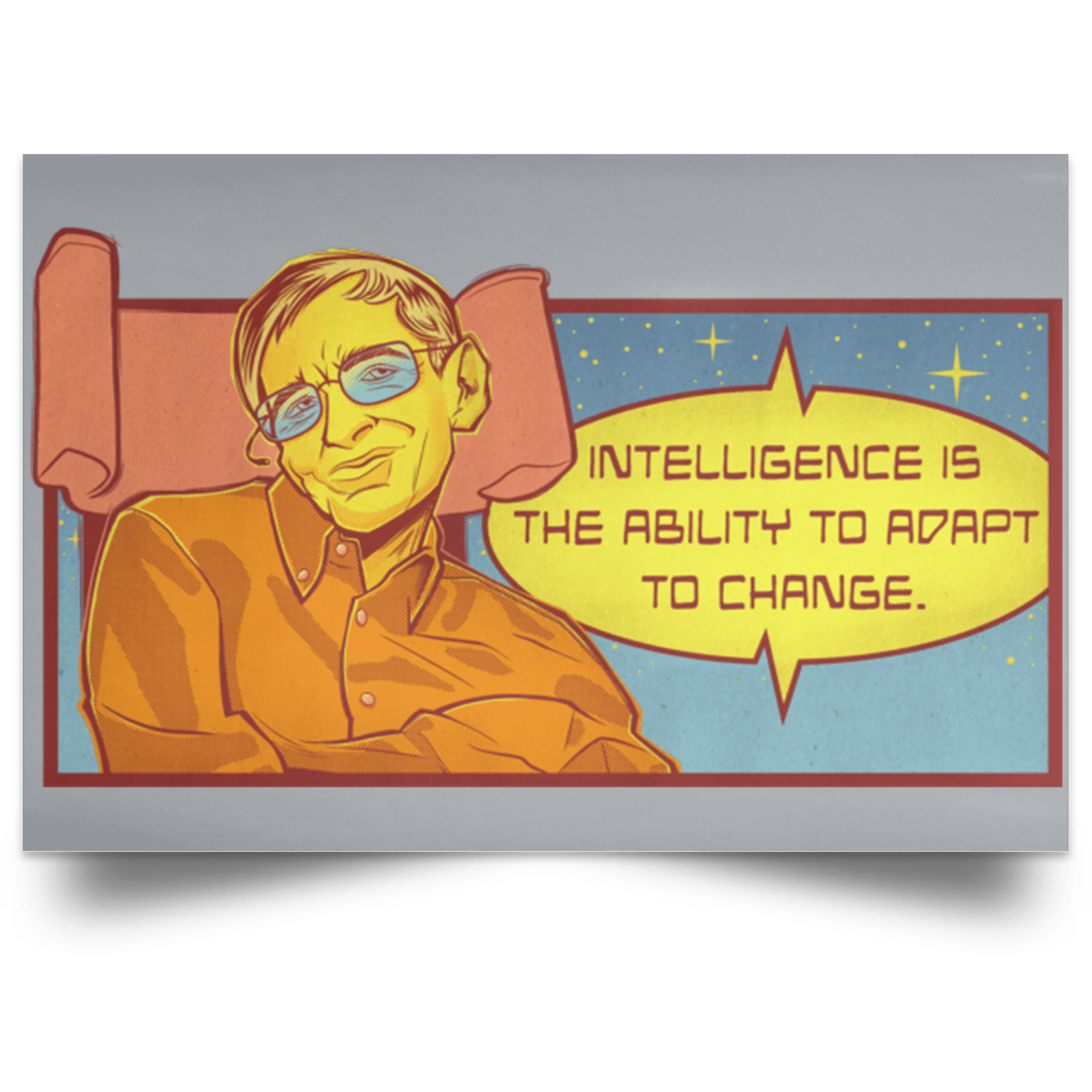 Housewares Grey / 18" x 12" HAWKING intelligance Landscape Poster